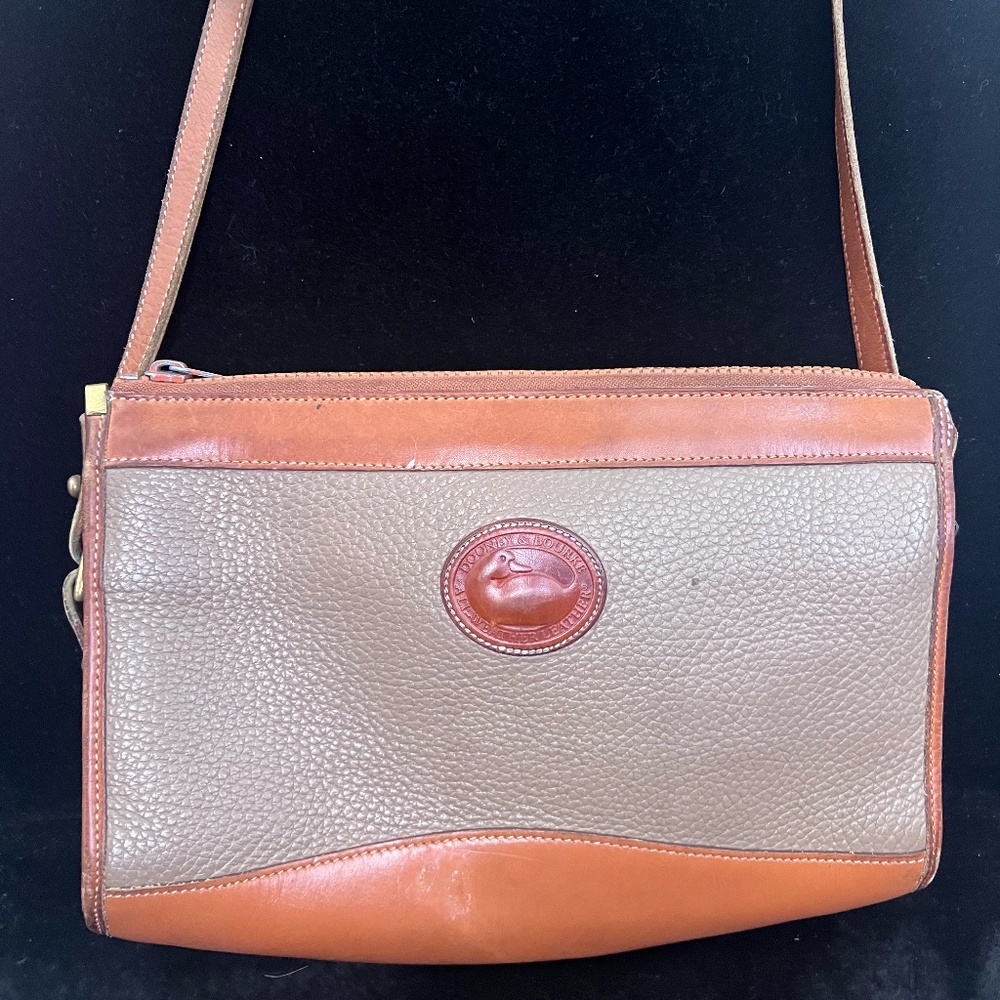 Vintage 80s Dooney & Bourke All-Weather Leather Colorblock Crossbody Bag
